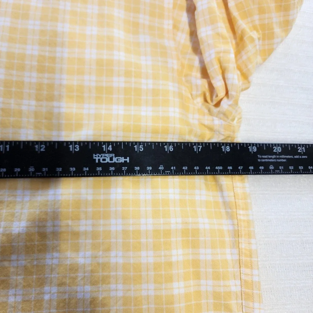 Brooks Brothers Fleece Boys Yellow White Plaid Button Down Shirt Size L Long Slv